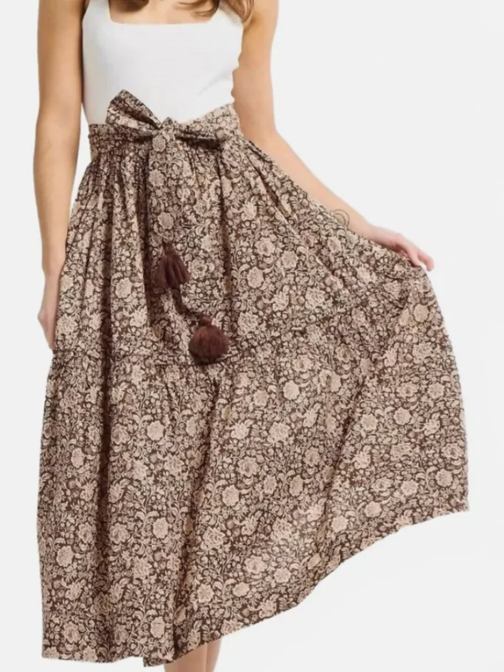 Mille Francois Skirt in Cocoa Floral Size Medium - Picture 1 of 3